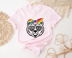 mama bear shirt, mama bear with rainbow bandana shirt, cute