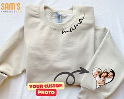 custom mama sweatshirt gift for mothers day, custom photo sh