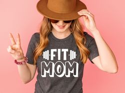Fit Mom T-Shirt Fitness Shirts Cardio Lifting Gym Yoga Tee