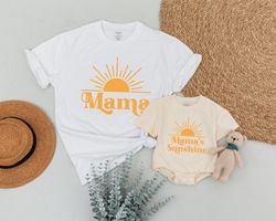 mama and mamas sunshine shirts, mom and baby outfit, boho sunshine mo