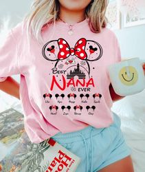 custom best nana ever shirt, minnie grandma 2022 shirt, personalized m