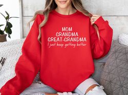 mom grandma great grandma sweatshirt, grandma shirt, pregnancy announc