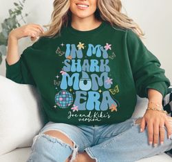 shark mom sweatshirt personalized, custom kids name shark mama sweatsh