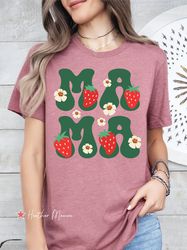 mama strawberry shirt, mom strawberry t shirt, new mom gift, mama berry shirt