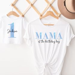 baby boy first birthday shirt, blue 1st birthday outfit, minimalist mom