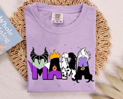 custom name disney villains mama comfort colors shirt, maleficent evil shirt, personalized mothers day gift, villain mom