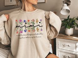 personalized grandma shirt for mothers day gifts, grandma birth month flower t-shirt, mothers day gift for grandma