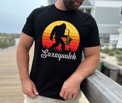 bigfoot tshirt, saxsquatch funny bigfoot shirt, saxophone shirt, funny bigfoot tshirt, saxophone unisex tshirt