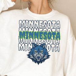 Minnesota Basketball Team Throwback NBA Crewneck, Timberwolves Oversized Sweatshirt, Perfect Gift For Girl
