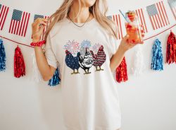4th Of July Patriotic USA Chicken, American 4th Of July Shirt, Independence Day Shirt, Patriotic Shirt, Retro Shirt
