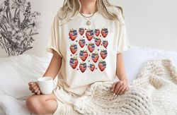 4th of july Strawberries Shirt, America Shirt, 4th of july Shirt, Strawberry Shirt, American girl Shirt, Independence