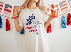 America Sunflower Shirt, Patriotic Shirt, USA Flag Flower Shirt, Gift For American,4th Of July T Shirt, Freedom Shirt