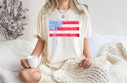 Coquette 4th of July Shirt, American Flag Shirt, USA Shirt, Womens Shirt, Retro 4th of July Shirt, Trendy Summer