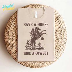 retro save a horse ride a cowboy svg