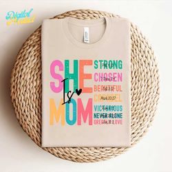 she is mom strong chosen beautiful svg