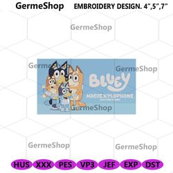 bluey family machine embroidey design, bluey cartoon family embroidery digital file download, bluey family embroidery fi