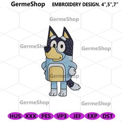 bandit embroidery files, bandit bluey cartoon embroidery design instant, bluey family machine embroidery digital downlo