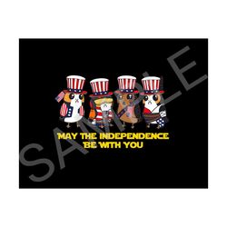may the independence be with you cute porgs 4th july us flag digital file png