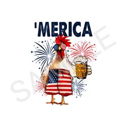 merica 4th july patriotic chicken beer hawaiian digital file png