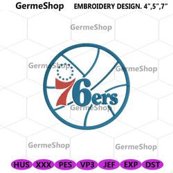 philadelphia 76ers nba logo embroidery instant digital, 76ers symbol embroidery digital design, nba team download embroi