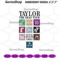 taylor the eras tour embroidery design file, taylor world tour embroidery instant files, music embroidery digital design