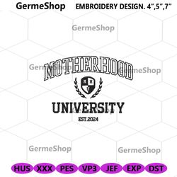 motherhood university embroidery digital files, 2024 motherhood university machine embroidery design, motherhood embroid