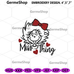 miss thing girl dr. seuss embroidery design instant, little miss thing machine embroidery instant file, miss thing embro