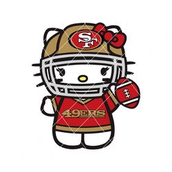 kitty kawaii sports 49ers football svg digital download