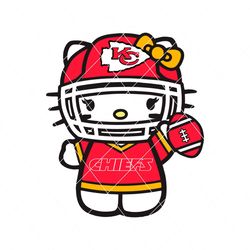 kitty kawaii sports chiefs football svg digital download