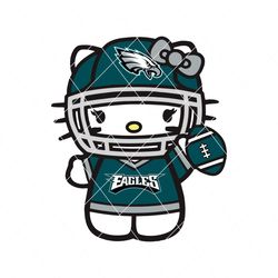 kitty kawaii sports eagles football svg digital download