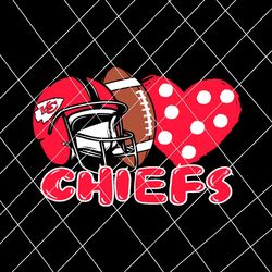 chiefs helmet football heart svg digital download