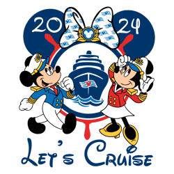 disney lets cruise 2024 mickey minnie captain svg