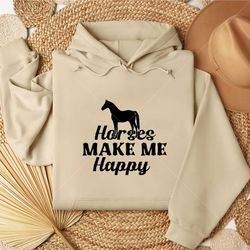 horses make me happy svg png t-shirtt