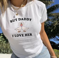 but daddy i love her pride baby shirt, y2k baby shirt, clowncore lesbian lgbt queer shirt, bisexual pride shirt