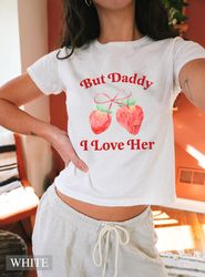 but daddy i love her pride baby shirt, y2k baby shirt, clowncore baby shirt, lgbt queer shirt, bisexual pride shirt