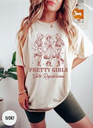 pretty girls vote republican t-shirt, western republican cowgirl shirt, funny conservative, maga womens shirt