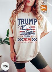 trump train 2024 t-shirt, trendy election trump 2024 republican shirt, ultra maga shirt, pro-trump conservative shirt