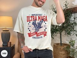 ultra maga unapologetically conservative tshirt, trump 2024 proud american, mens patriotic republican shirt