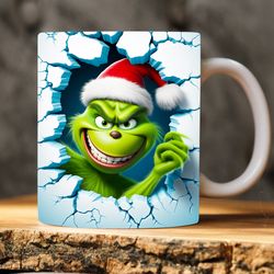 3d christmas grinch coffee mug