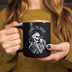 christmas skeleton mug hilarious xmas skull coffee cup