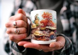 coral reef coffee mug  aquarium mug  marine life  sea life