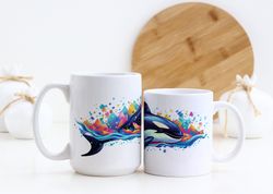 orca coffee mug  aquarium mug  marine life  sea life  beauti