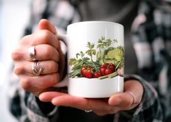 veggies botanical garden mug  boho cottagecore mug  beautifu