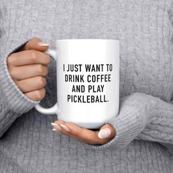 pickleball mug, pickleball gift, pickle ball, funny coffee mug, pickle