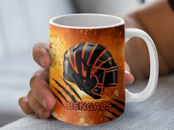 bengals football team helmet design coffee mug