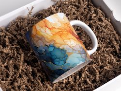 vibrant marbled surface mug