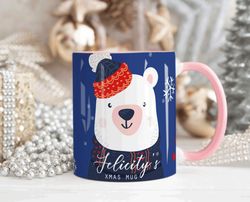 personalised christmas mug, secret santa gift him or her, mug gift, name xmas mu