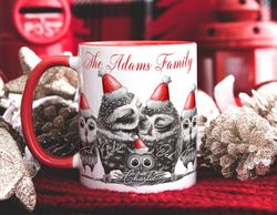 personalised family portrait mug, secret santa gift, owl lover gift mug, mum dad