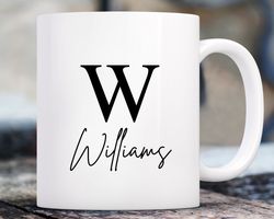 personalized coffee mug, monogram coffee mug, coffee mug with letter and name, c