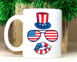 patriotic coffee mug, july 4th mug, american flag coffee cup, stars and stripes